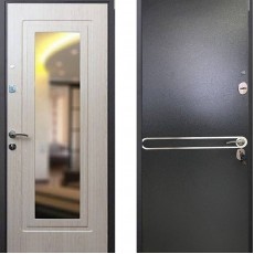 Дверь металлическая ЛИНИЯ NEW Букле капучино 960*2050 левая с зеркалом